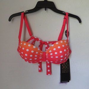 Coco Reef Women's Tankini Top Coral Swimsuit with Center Cinched Detail